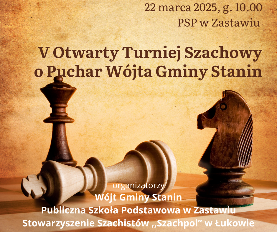 V Otwarty Turniej Szachowy o Puchar Wójta Gminy Stanin pod patronatem Wójta Gminy Stanin