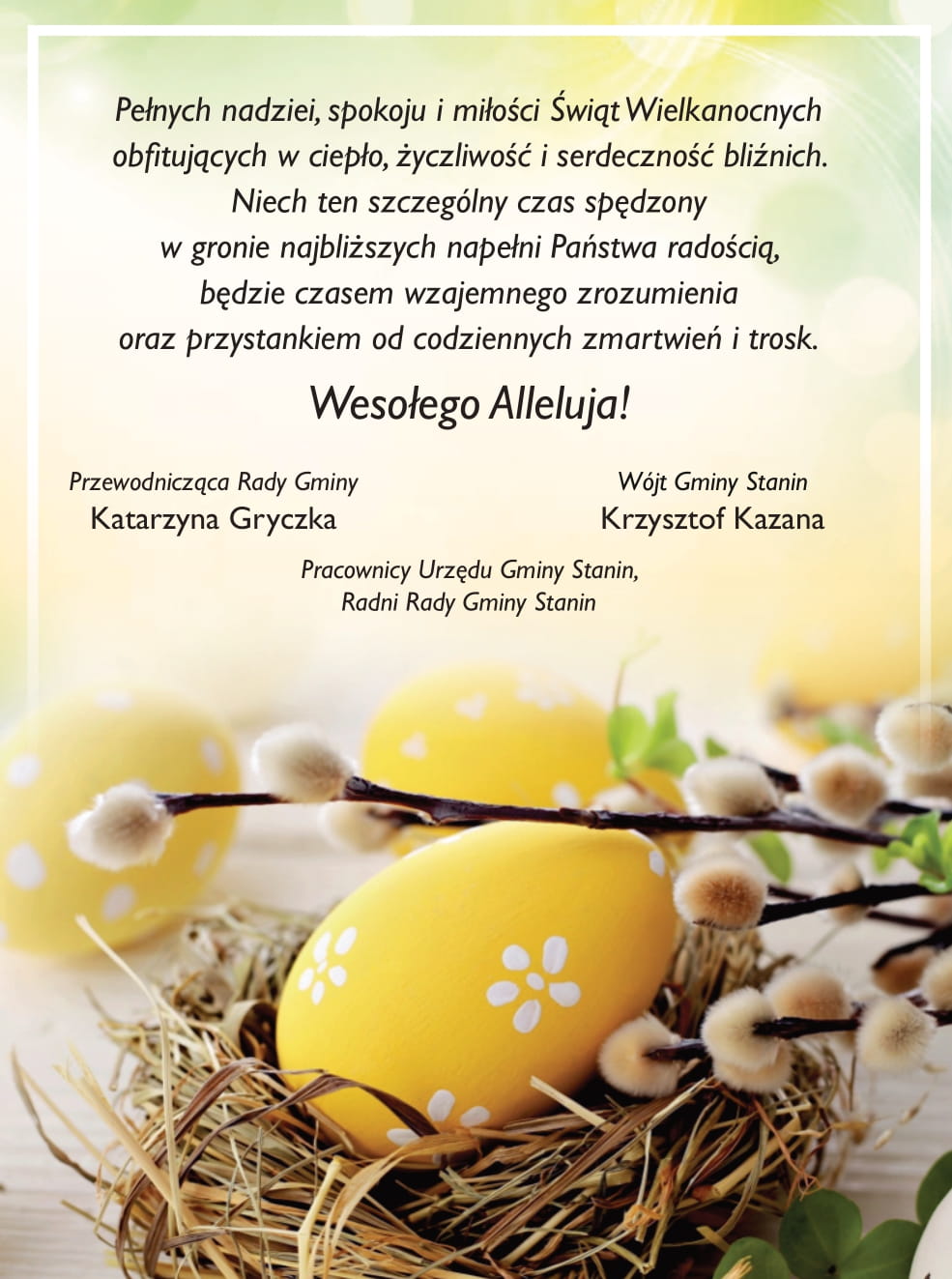 Życzenia z okazji Świąt Wielkanocnych