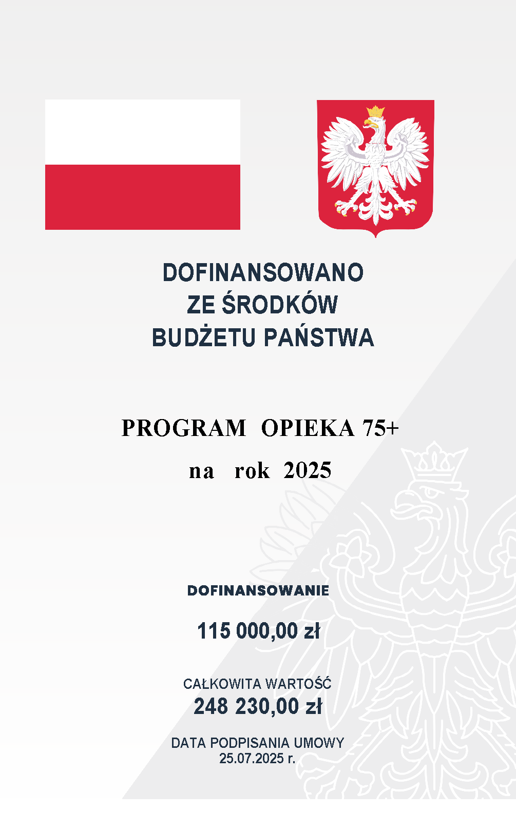 Gminny Ośrodek Pomocy Społecznej w Staninie przystąpił do realizacji programu Ministerstwa Rodziny, Pracy i Polityki Społecznej  „Opieka 75+”na rok 2025