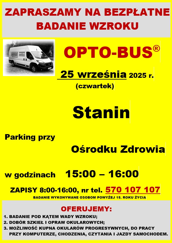 Bezpłatne badania wzroku dla mieszkańców