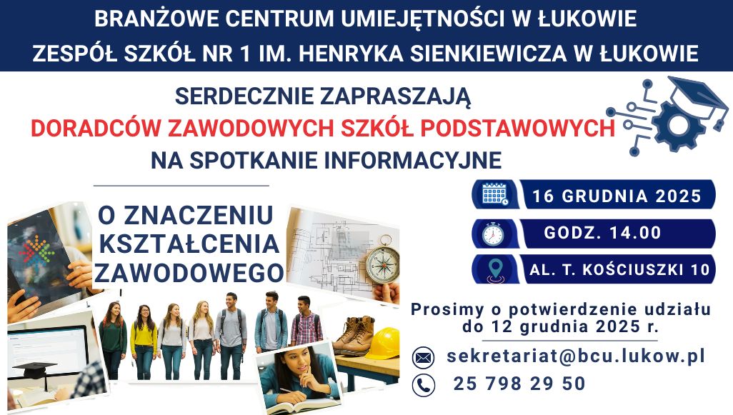 Zaproszenie dla doradców zawodowych na spotkanie informacyjne