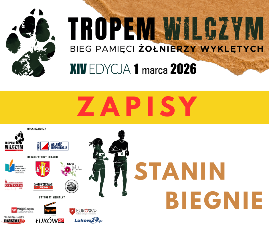 Zapisy. STANIN BIEGNIE. Bieg Tropem Wilczym 2026