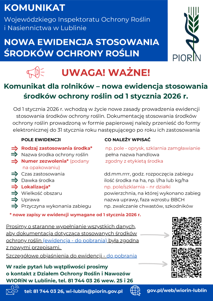 Nowa ewidencja stosowania środków ochrony roślin