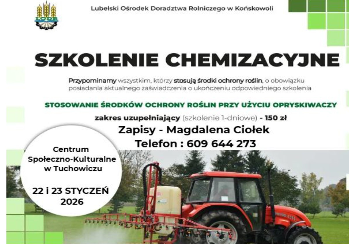 Ogłoszenie – szkolenie chemizacyjne