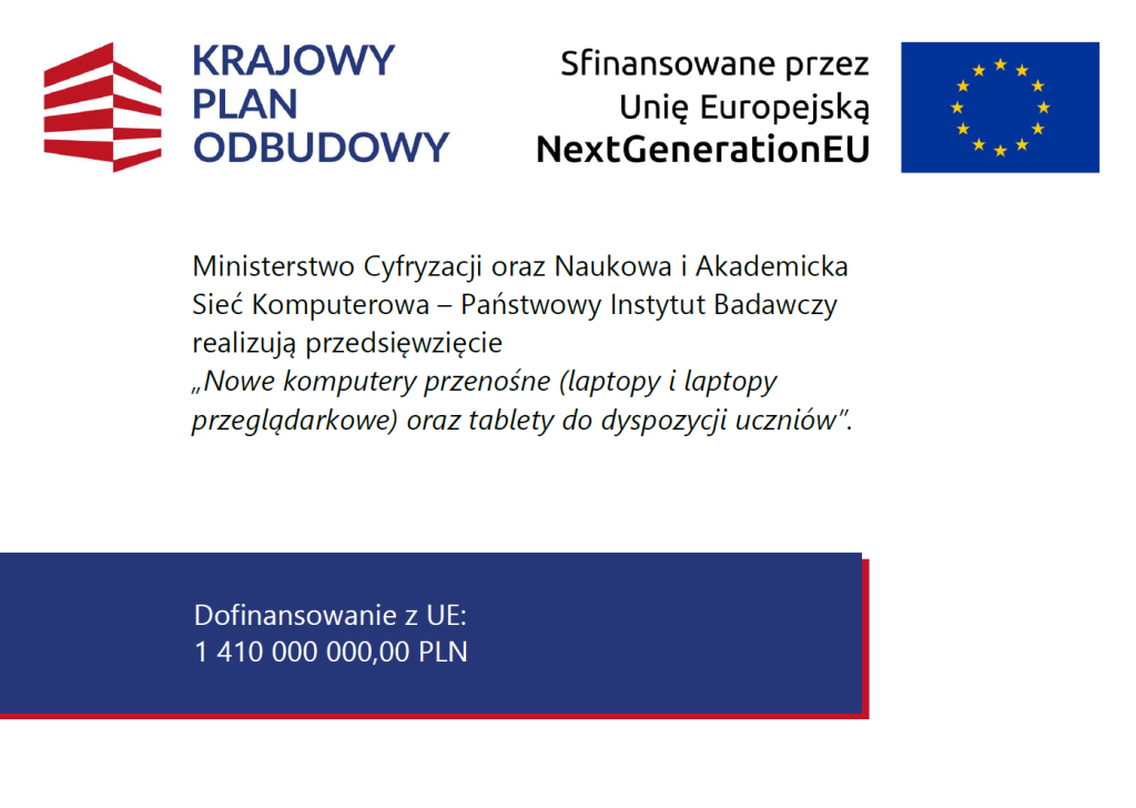 Projekt KPO – Nowe komputery przenośne dla szkół z Gminy Stanin