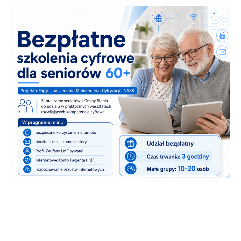 Bezpłatne szkolenia cyfrowe dla seniorów 60+